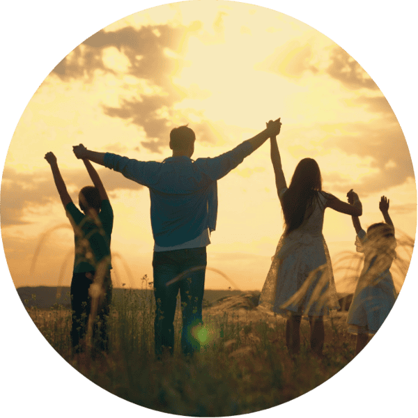 Family Holding Hands Circle Image