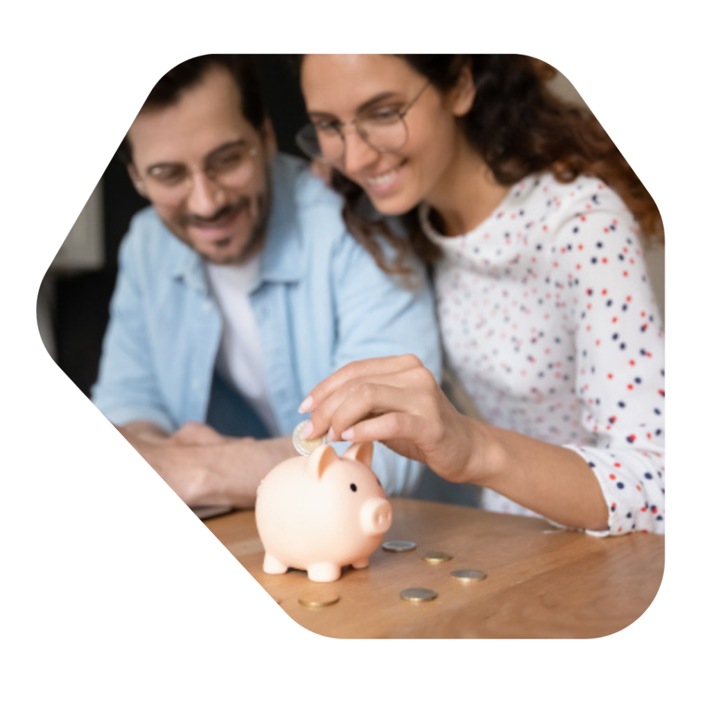 couple with a piggy bank wokring out how much does a Indefinite Leave to Remain UK Spouse Solicitor cost